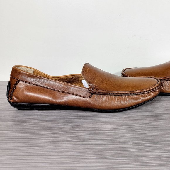 Dino Draghi Slip On Loafers Cognac Leather Size 12 - Picture 7 of 13